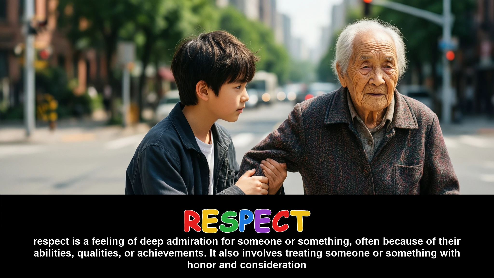 English Illustration for respect